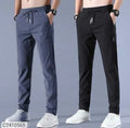 PREMIUM MEN'S HIGH STRETCH SKINNY LYCRA PANTS(Black & Gray)