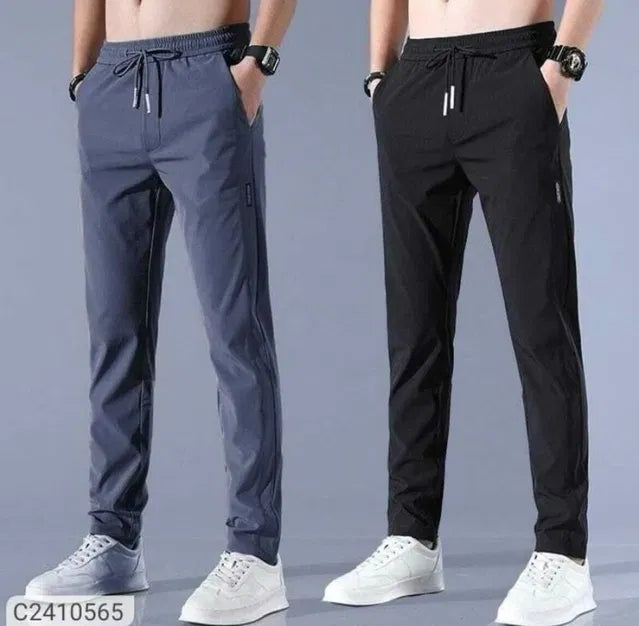 PREMIUM MEN'S HIGH STRETCH SKINNY LYCRA PANTS(Black & Gray)